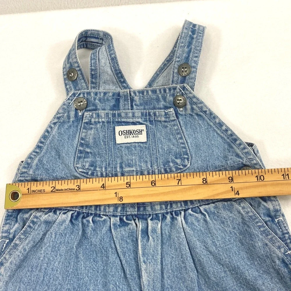 OshKosh Bundle Baby 6-9M Denim Overall Shorts  Vtg Baby 3-6 Month Overalls Pants